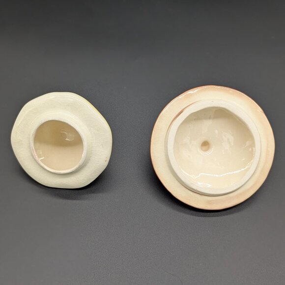 Vintage Two DeForest Condiment Jars Relish And Mustard Small Chip Crazing - Picture 7 of 13